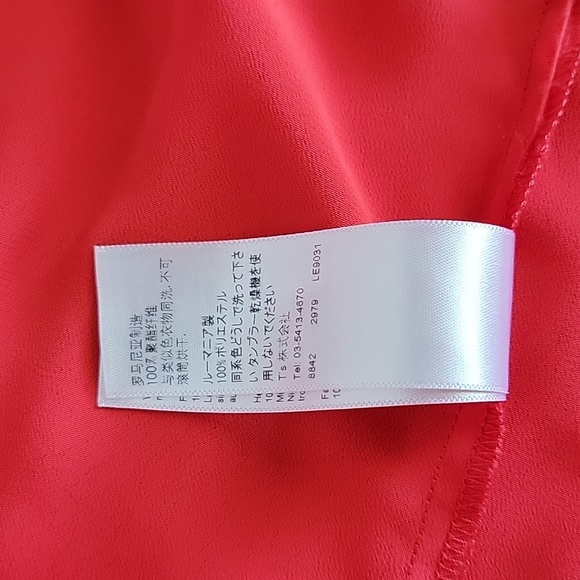 Topshop Women's Red W/ Bow Accent Wrap Top, 6 - Picture 8 of 8